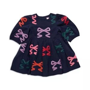 Brooke Bow Appliqué Dress Pink Chicken